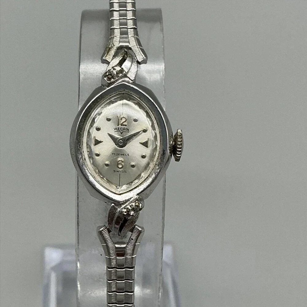 Vintage Vulcain Womens Watch 16mm Silver Dial Stainless Manual Wind Swiss